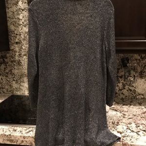 Eileen Fisher Metallic Grey Silver Long Sweater
